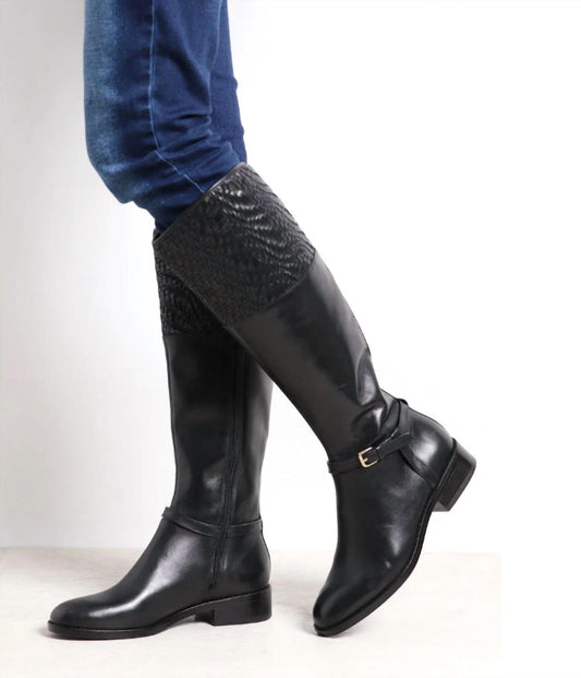 Cole Haan - Women's Genevieve Woven Leather Riding Boots