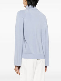 SIMKHAI Mateo Long-sleeve Turtleneck Combo Top in marino blue - women's long sleeve top - alternate view