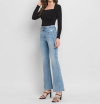 Flying Monkey - Cora High Rise Split Hem Jeans