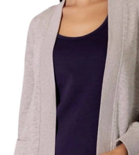 P.CILL Butter Modal Ribbed Contrast Robe in heather grey - women's intimate - detail view