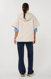 ESQUALO short sleeve body warmer in light sand - women's jacket - alternate view