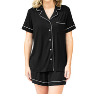 Kindred Bravely Bamboo Maternity & Postpartum Short Sleeve Pajama Set in black - women's intimate