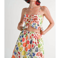 Jacquie The Label Felix Peplum Top in multi - women's shirt - alternate view