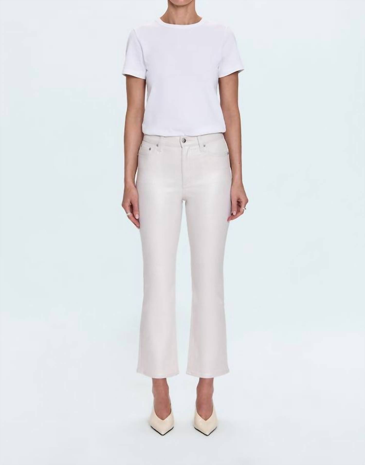 PISTOLA Lennon High Rise Crop Boot Jeans in ivory luster - women's jeans
