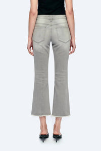 Bayeas - High-rise Straight Ankle Jeans With Raw Hem