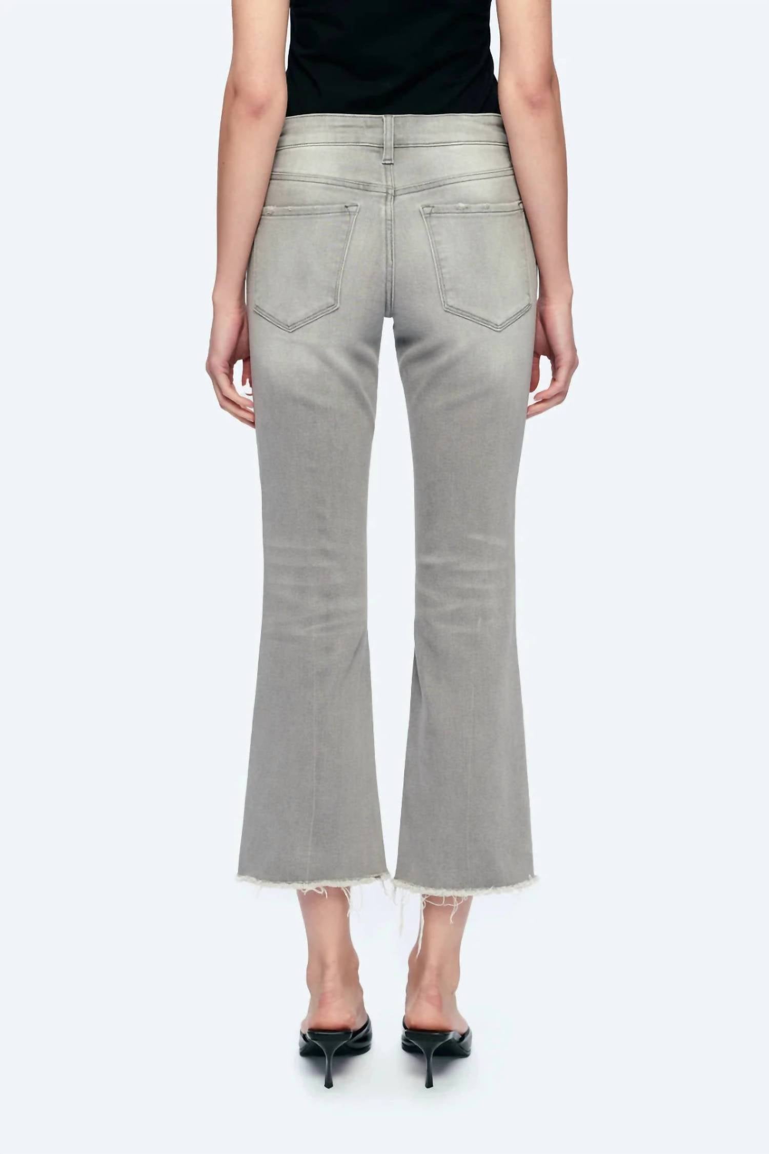 Bayeas - High-rise Straight Ankle Jeans With Raw Hem