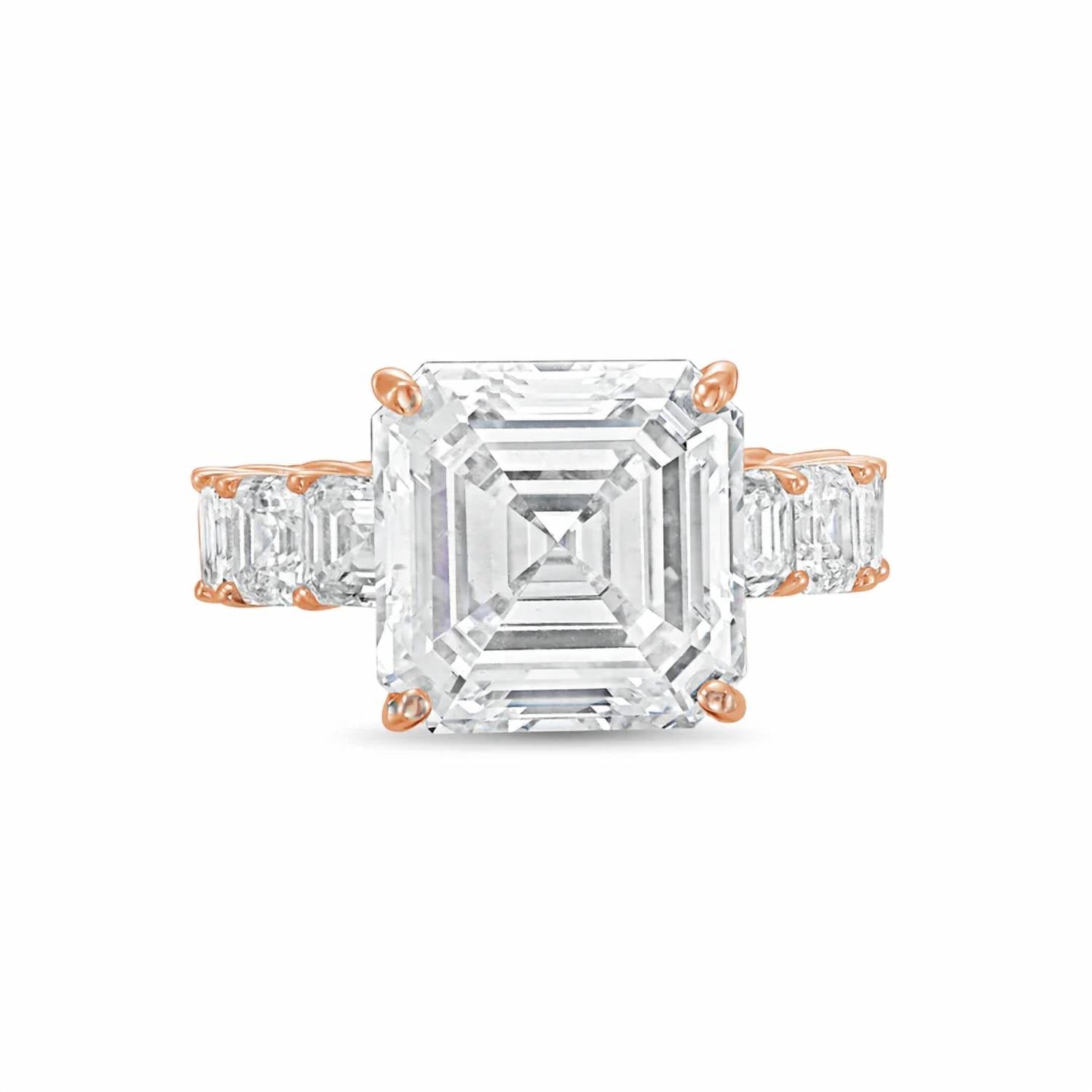Diana M Jewels - Women's Asscher Lab-Grown Diamond Engagement Ring (20.00 Ct) - Signature