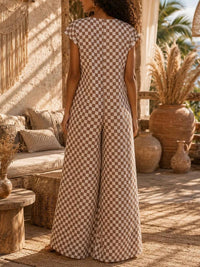 Surelymine - Monaco Check Wide Leg Jumpsuit