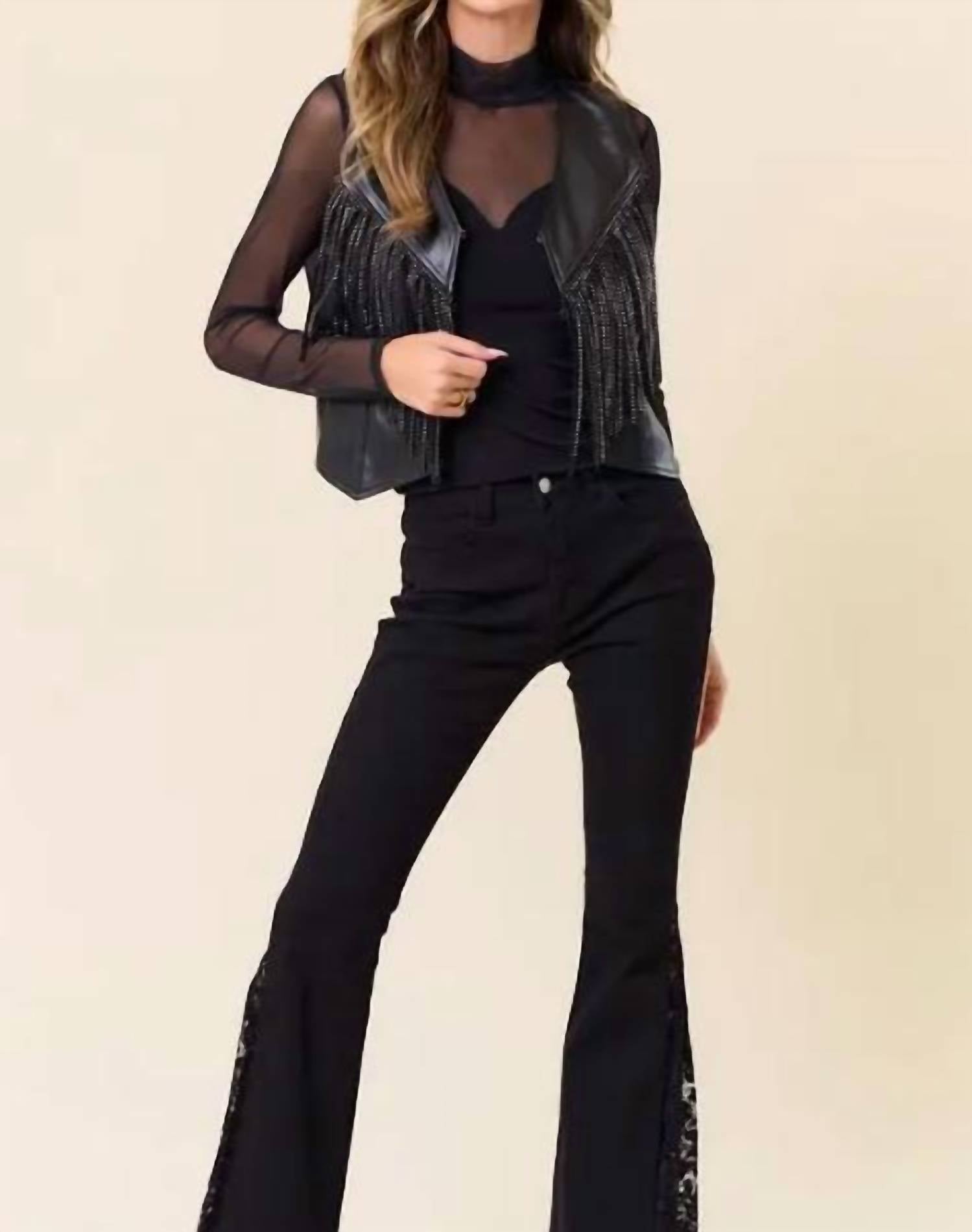 Saints & Hearts - Midnight Glimmer Fringe Vest
