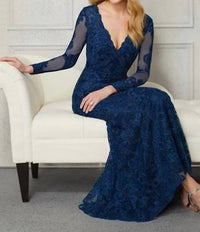 Morilee - Lovely Long Sleeve Net Evening Gown