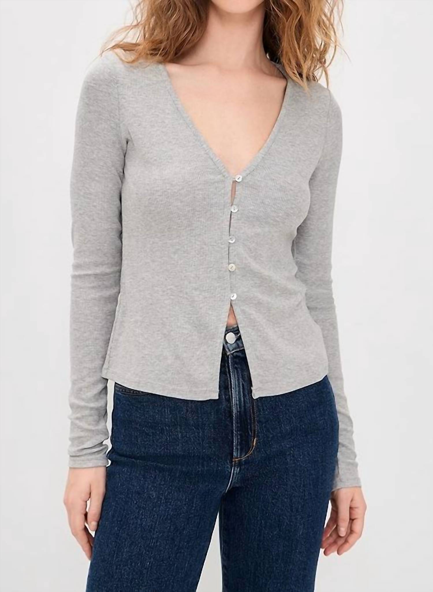 Favorite Daughter Good Luck Long Sleeve Top in grey 1 - women's long sleeve top