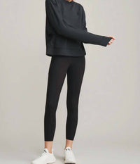 RHONE Dreamglow Crew Neck Sweatshirt in heather black - women's top - alternate view