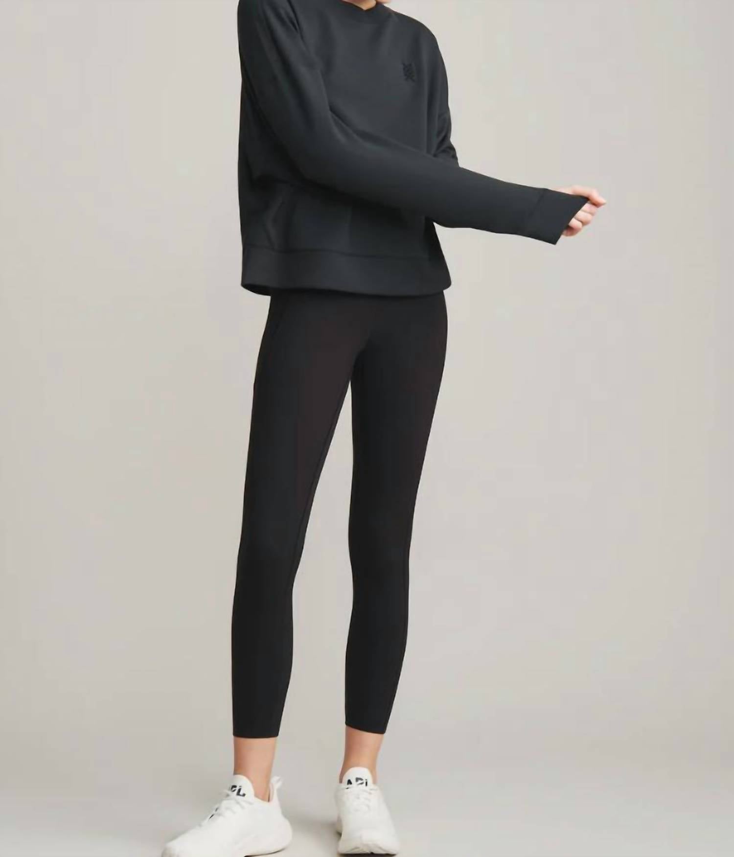 RHONE Dreamglow Crew Neck Sweatshirt in heather black - women's top - alternate view