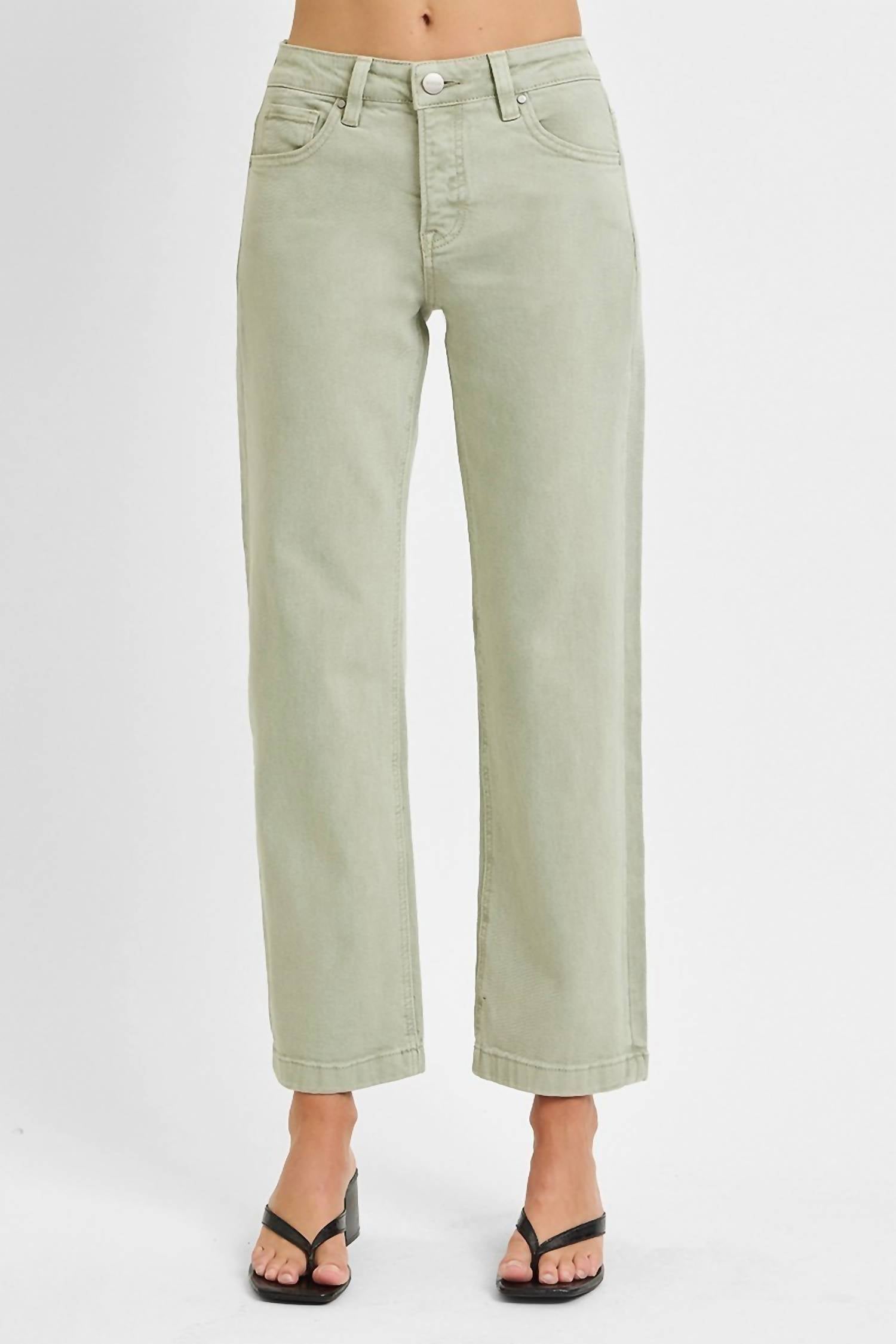 Risen - Mid Rise Straight Jeans