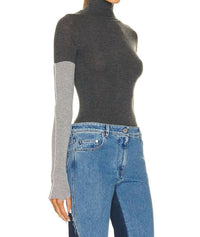 Peter Do - COMBO SLEEVE TURTLENECK SWEATER