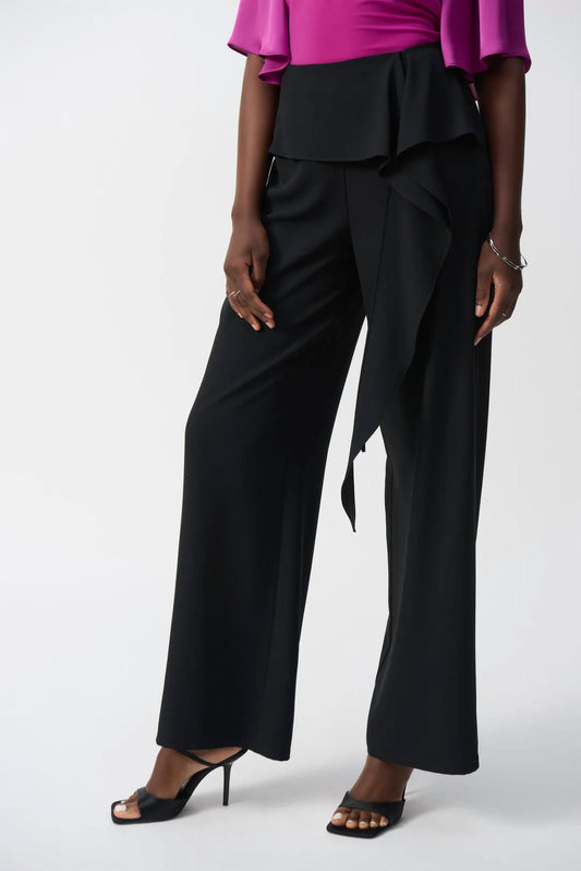Joseph Ribkoff - Woven Front Tie Wide Leg Pants