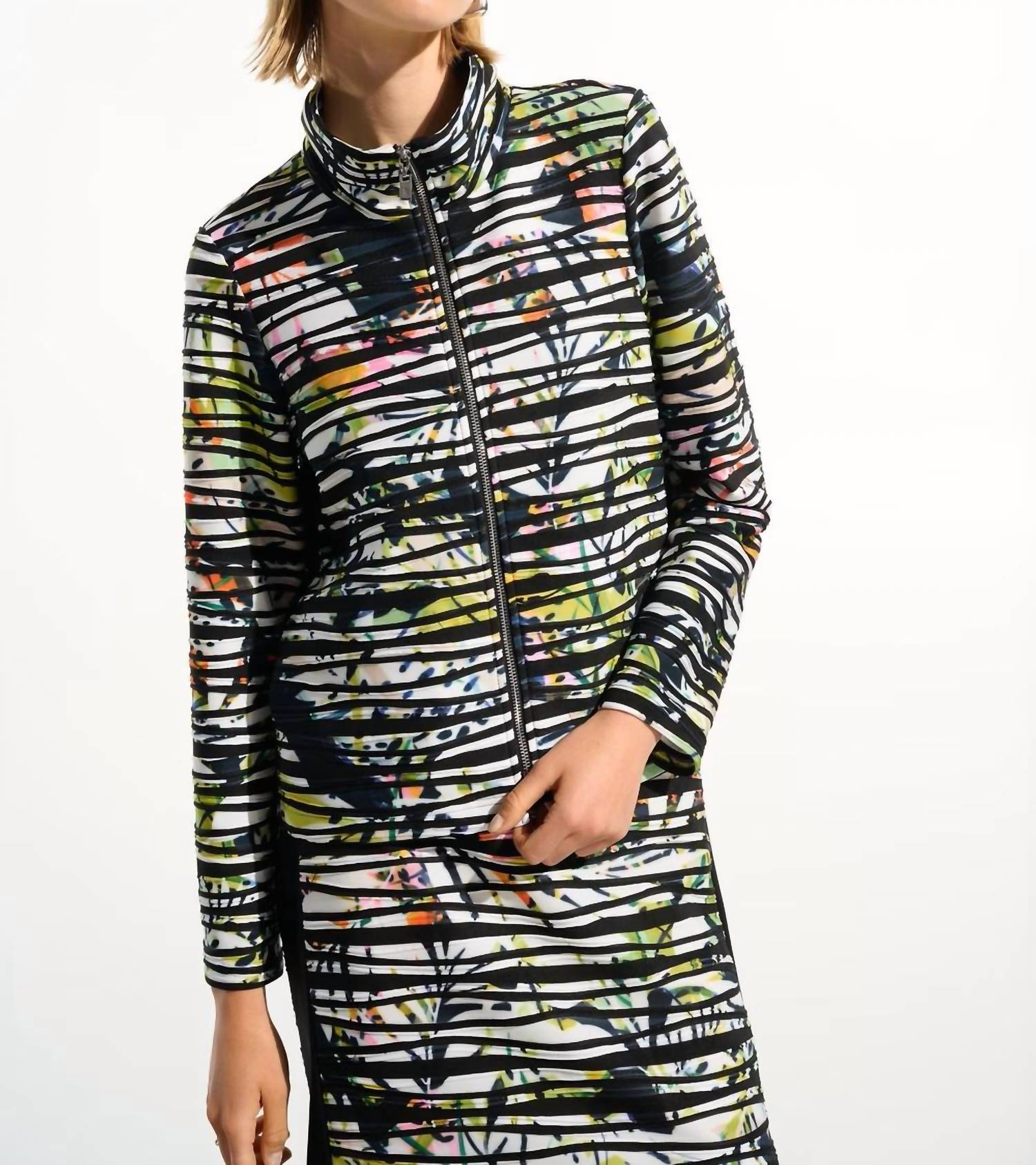 Joseph Ribkoff - Zipper Closure Casual Jacket