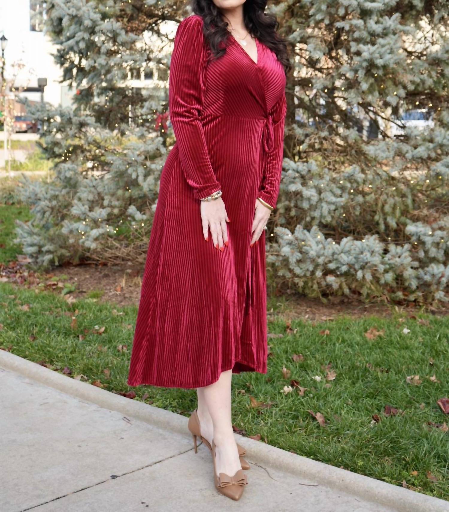 Coco + Carmen - Wrap velvet Dress