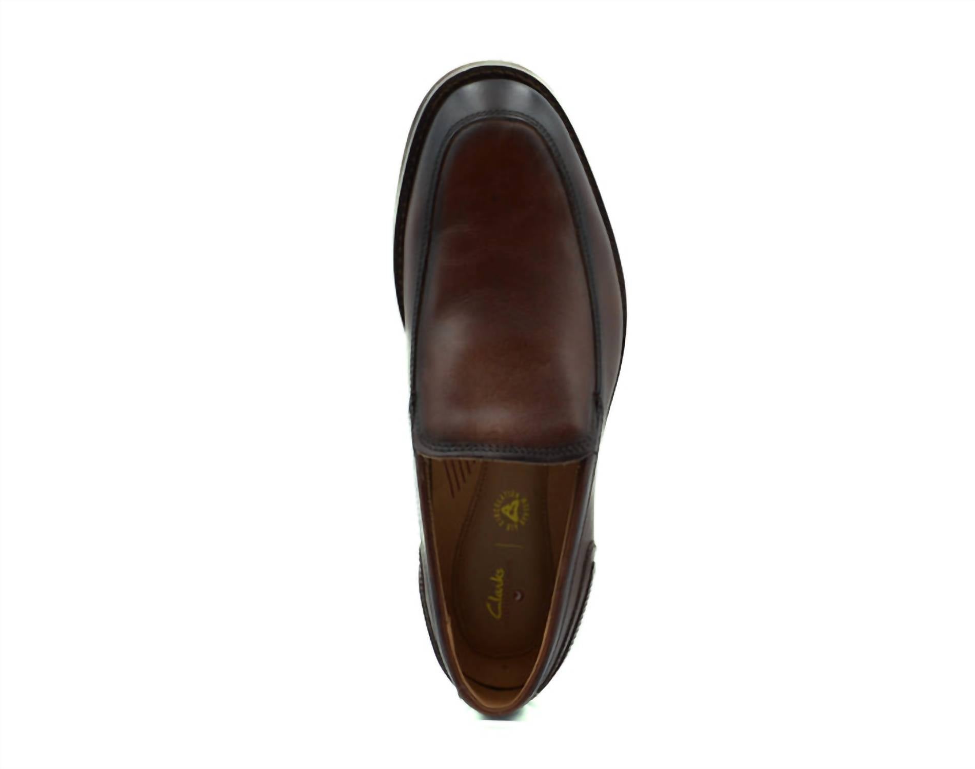 Clarks Men's Un Hugh Step Shoe in brown leather - men's loafer - alternate view