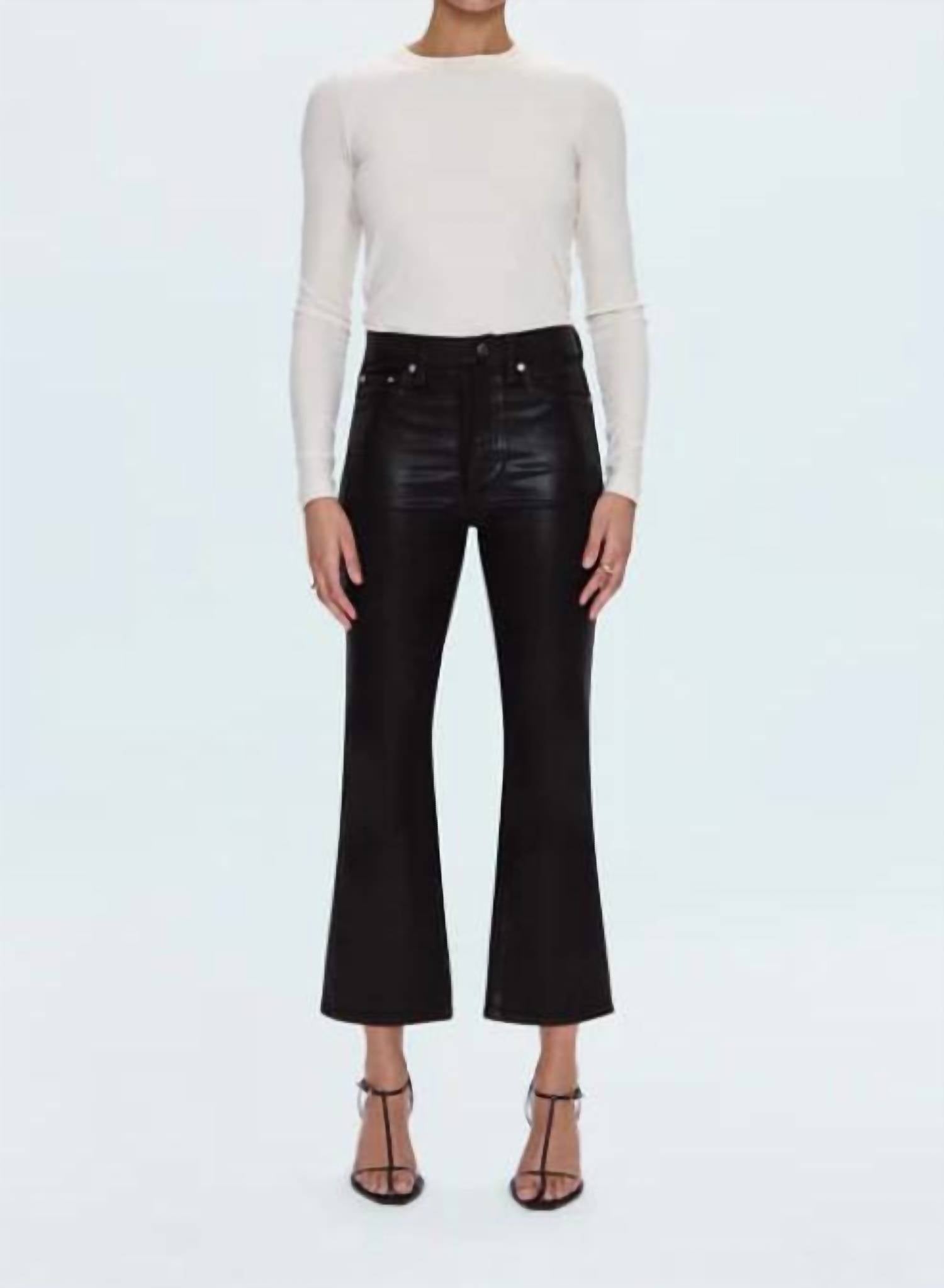PISTOLA Lennon High Rise Crop Boot Pant in coated mocha 1 - women's pants - view 4
