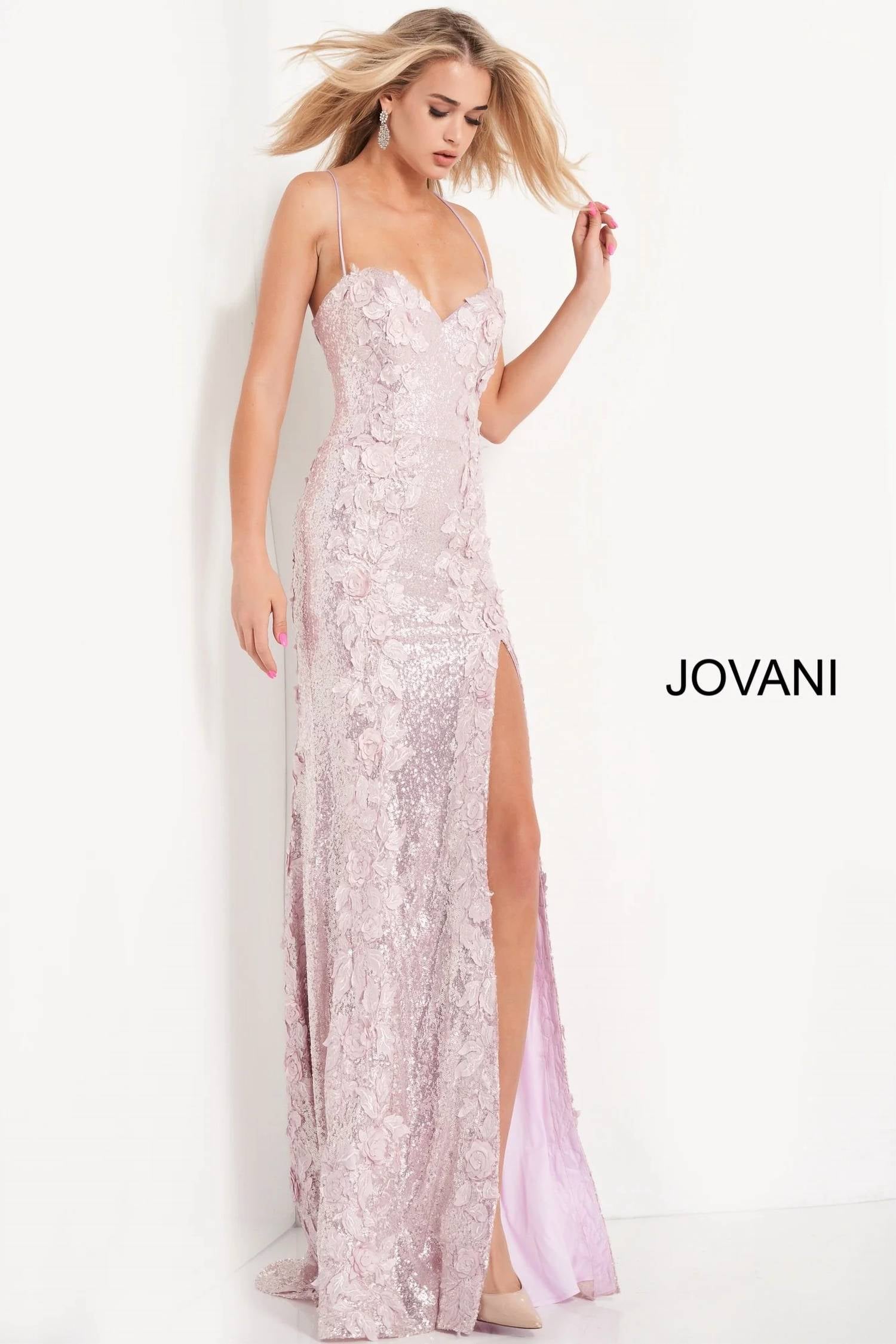 Jovani - Floral Sequin Dress
