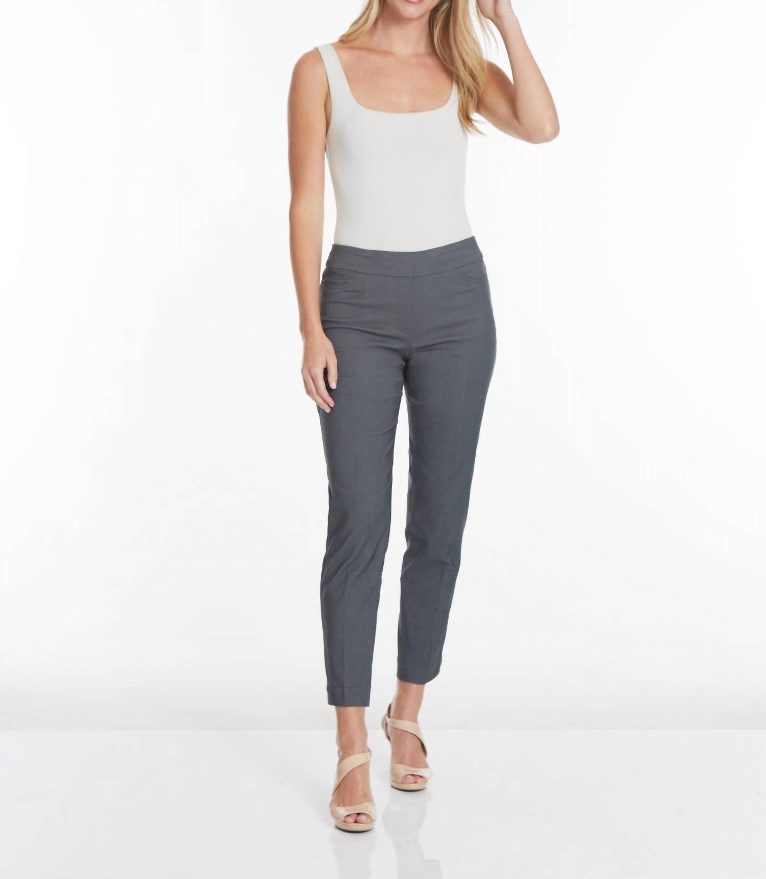 Slimsation By Multiples - Pull On Twill Ankle Pants