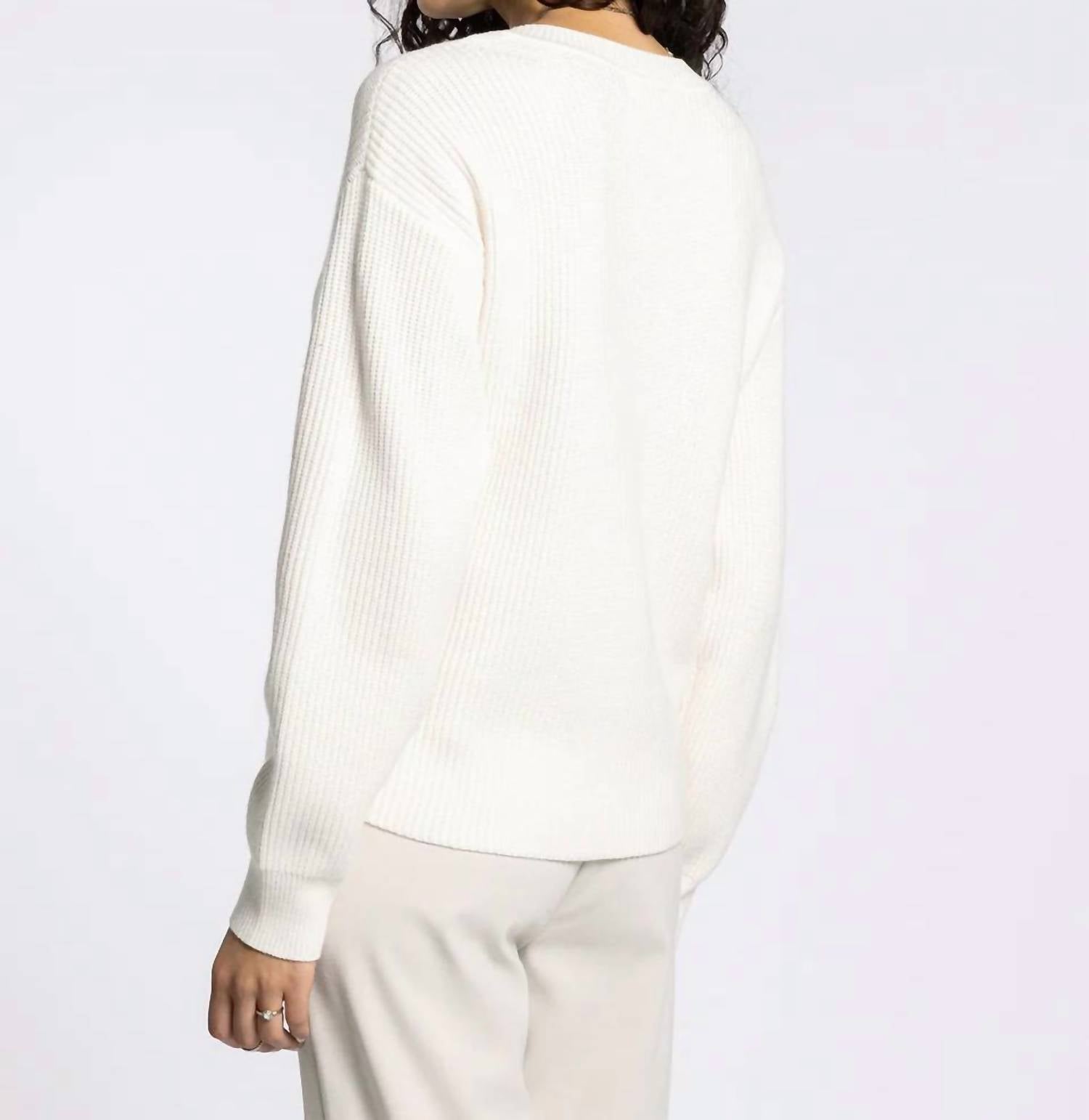 Thread & Supply Cornelia Sweater in ivory - women's sweater - detail view