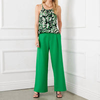 Karen Kane Baya Border Print Tank Top in green multi - women's tank top - view 4