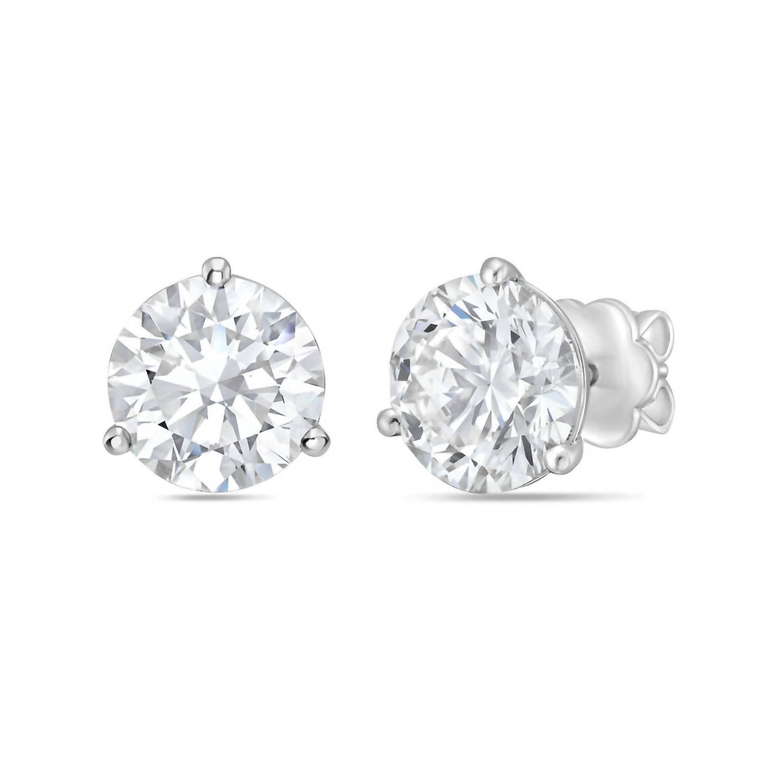 Diana M Jewels - 10.00 Cts Lab Grown Diamond Round Studs Earrings In 3 Prong