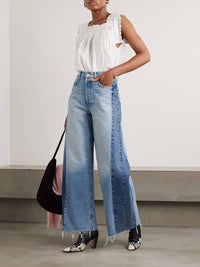 Mother - Pipe Dream Button Sneak Fray Jeans