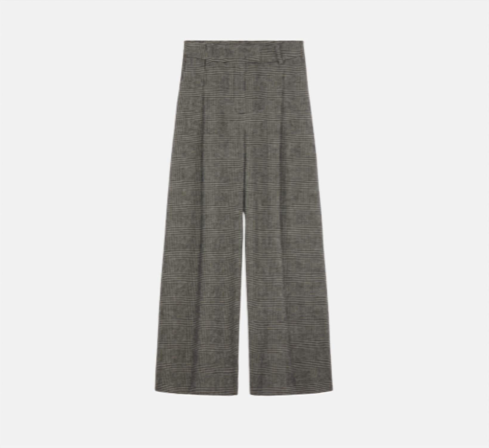 Suncoo Women's Jeffrey Houndstooth Wide Leg Pant in black white - women's pants