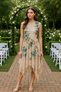 Origami - Apparel Whimsical Sleeveless Lace Midi Dress