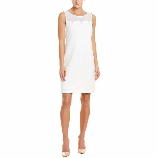 Karl Lagerfeld - Paris Shift Illusion Faux Pearl Button Dress