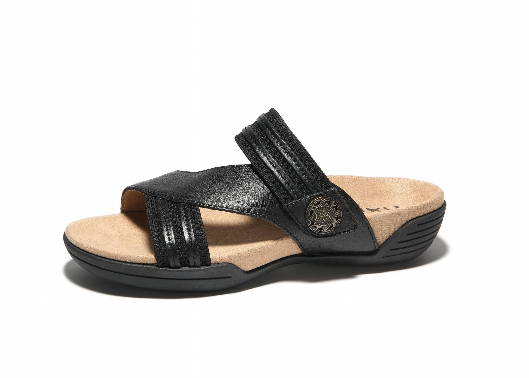 Halsa Footwear Women's Desiree Sandal in black - women's sandal - detail view