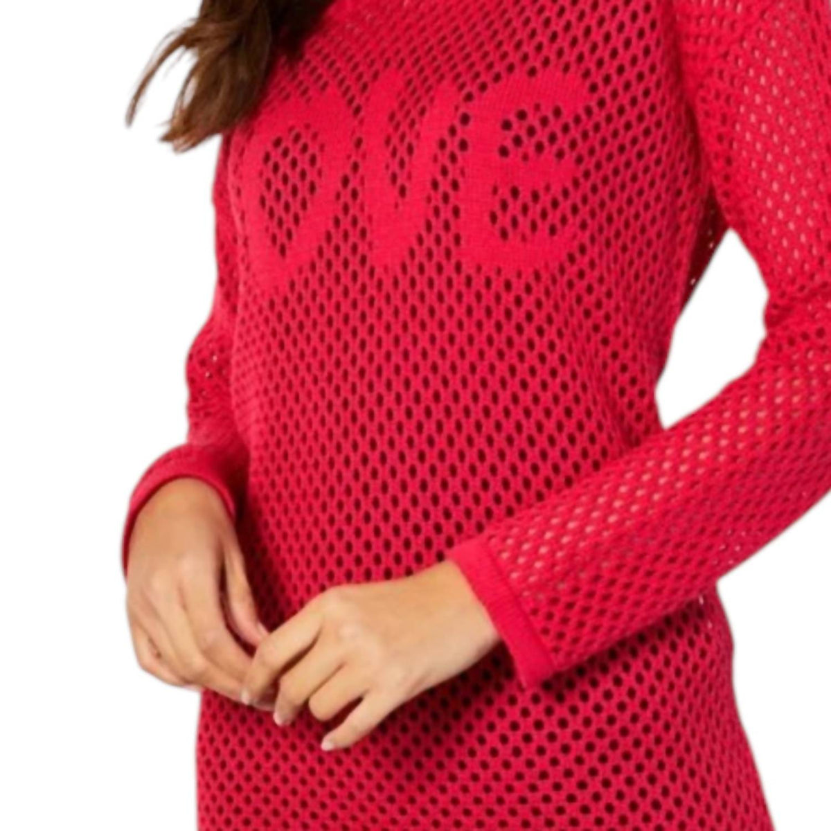 French Kyss - Open Knit LOVE Detail Top