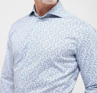 Eterna - Floral Print Modern Fit Cutaway Collar Shirt