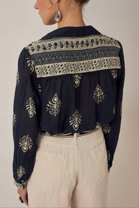 Maison Hotel Rani Shirt in black henna - women's shirt - alternate view