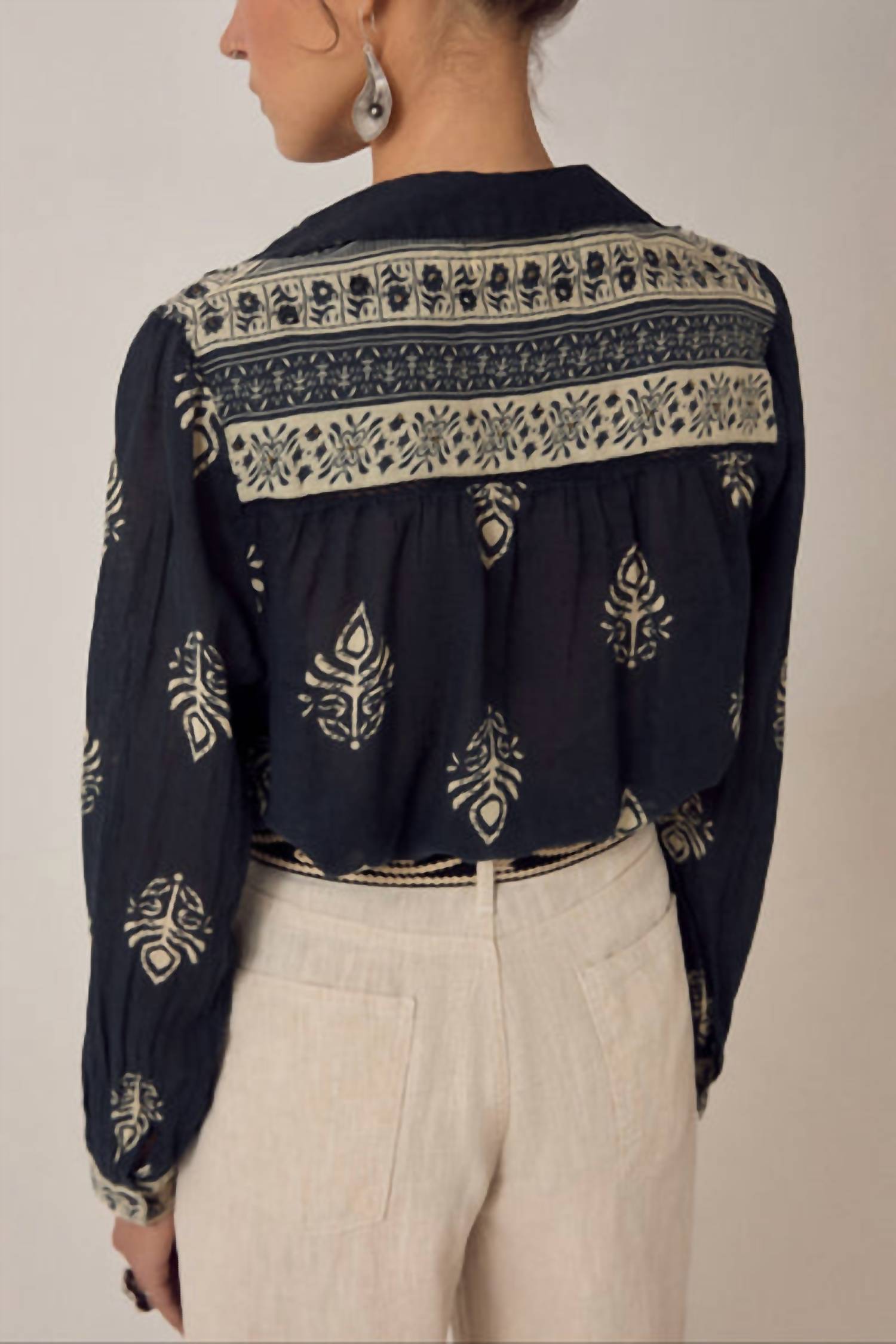 Maison Hotel Rani Shirt in black henna - women's shirt - alternate view