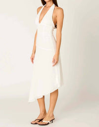 Nia - Salvatore Halter Asymmetrical Midi Dress