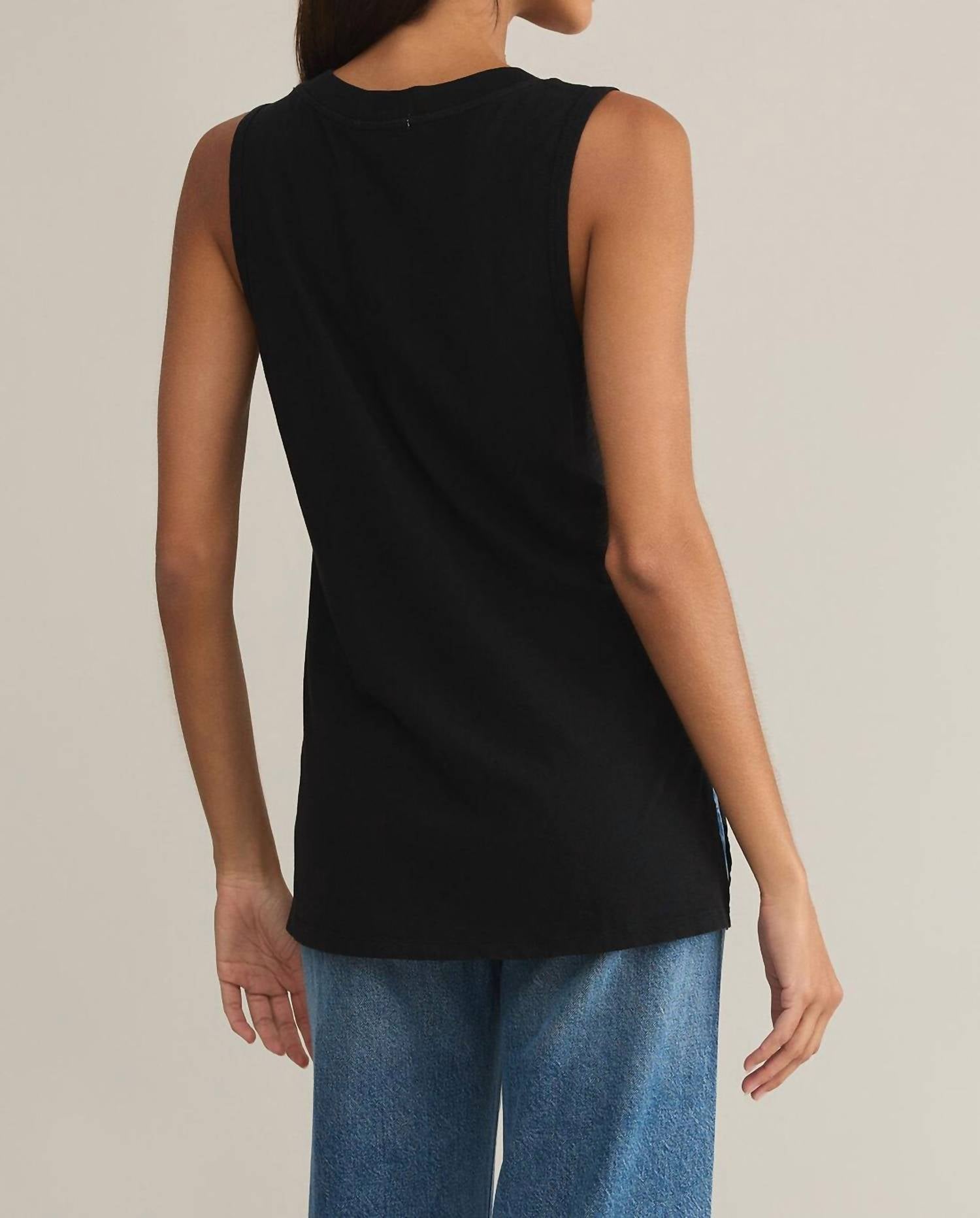 Z Supply Californian Tank Top in black - women's tank top - alternate view