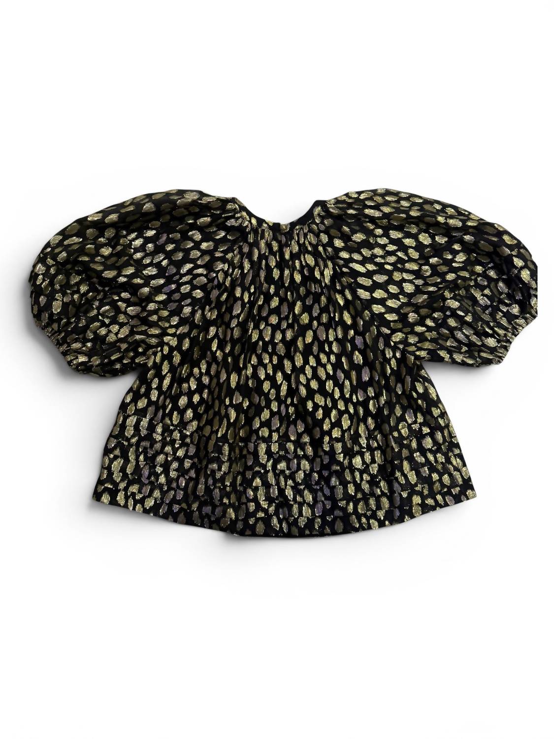 RHODE Dafina Top in black gold metallic - women's blouse - alternate view