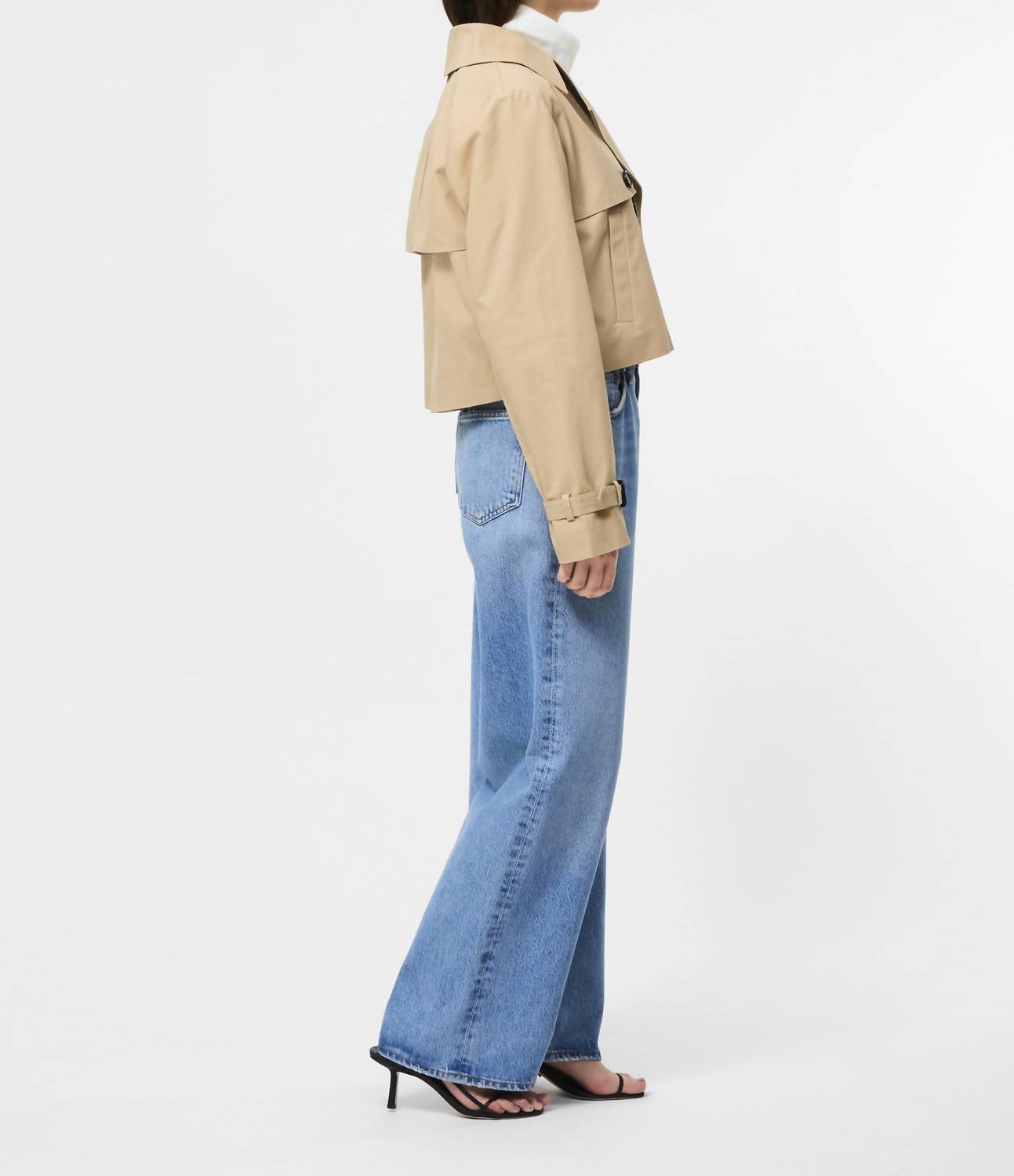 French Connection - Cropped Twill Trench Coat