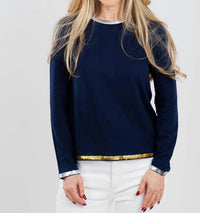 Peace Of Cloth - Sasha Long Sleeve Crew Top With Foil