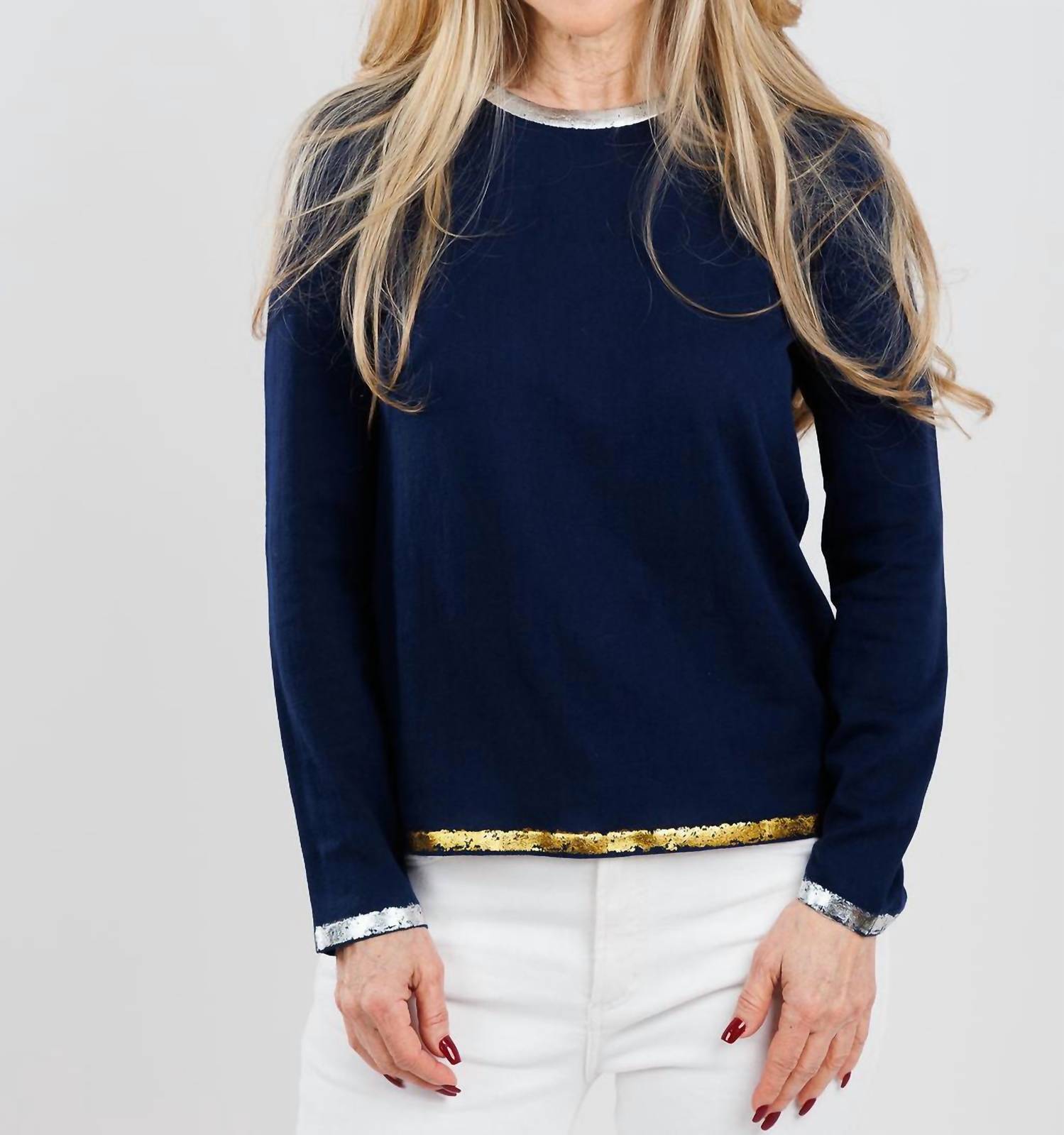 Peace Of Cloth - Sasha Long Sleeve Crew Top With Foil
