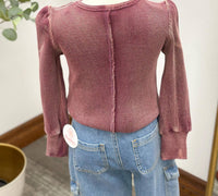 Hayden La - Washed Waffle Knit Top