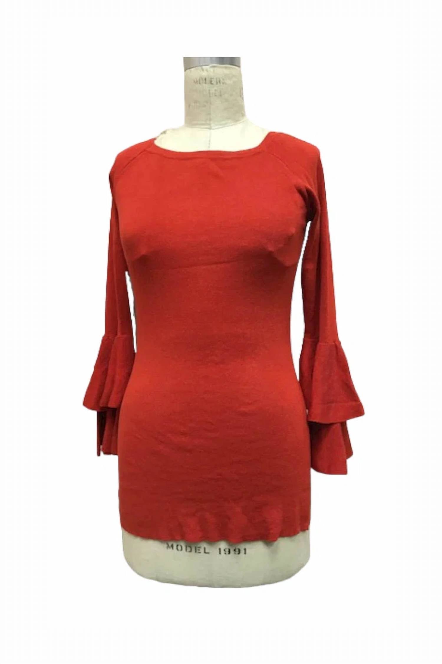 Papillon - Women's Boat Neck Ruffle Sleeve Sweater