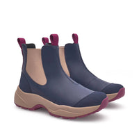 Woden Women's Siri Waterproof Boots in navy multi - women's shoe - detail view