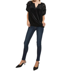 Umgee - Velvet And Appliques Top