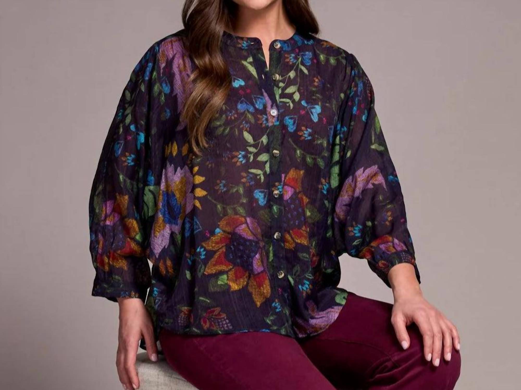 Tribal - Flowy Button Up Blouse