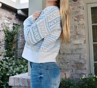 LoveShackFancy Emberly Wool Fair Isle Pullover in winter haze - women's sweater - view 6